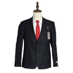 Michael Kors Sport Coat Men's 38 Short Classic Fit Wool Gray & Blue Check