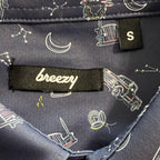 Breezy Polo Shirt Men's Small "The Kick Back Polo" Short Sleeve Stretch Navy