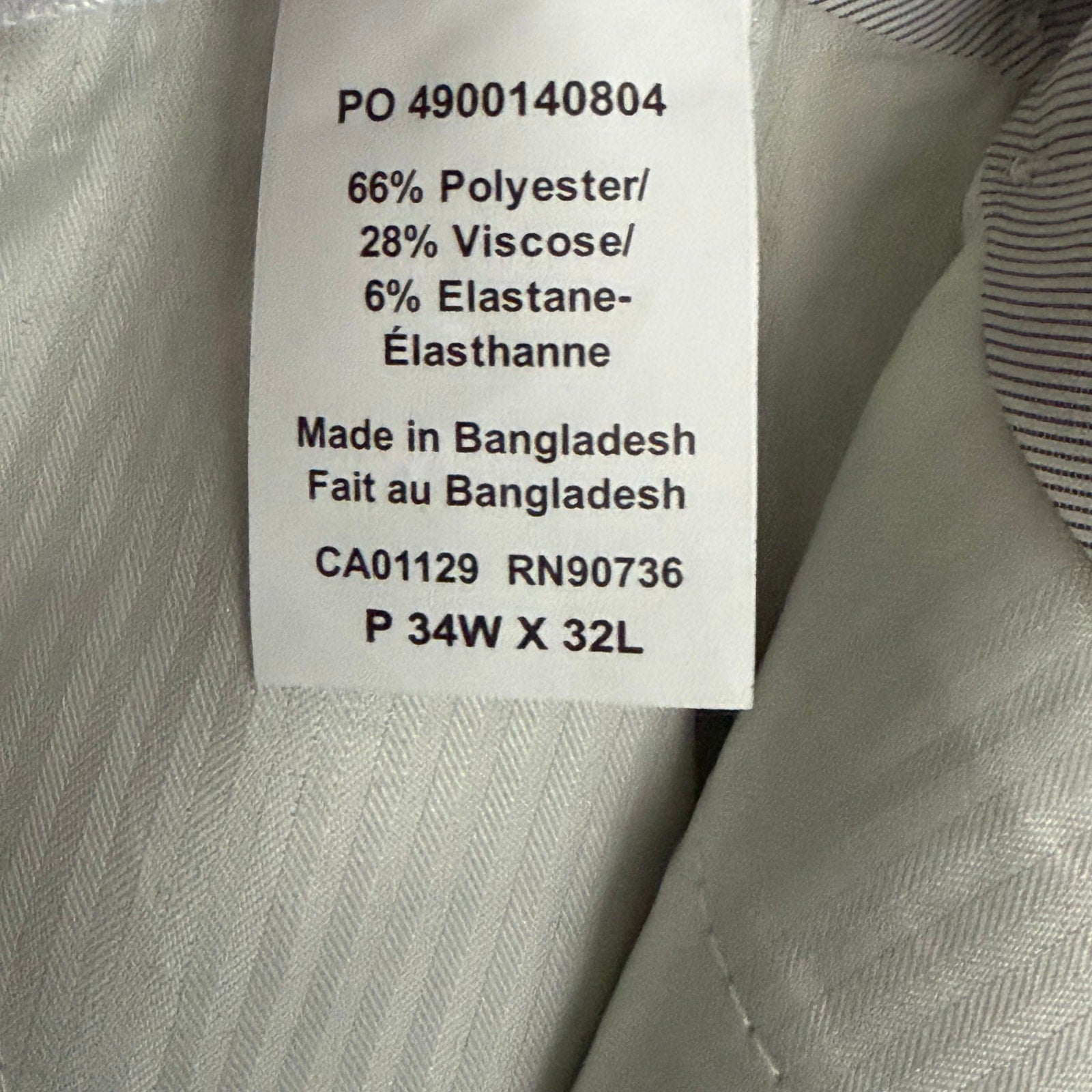 Calvin Klein Dress Pant Men's 34"x32" Slim Fit Jace Flat Front Stretch Taupe