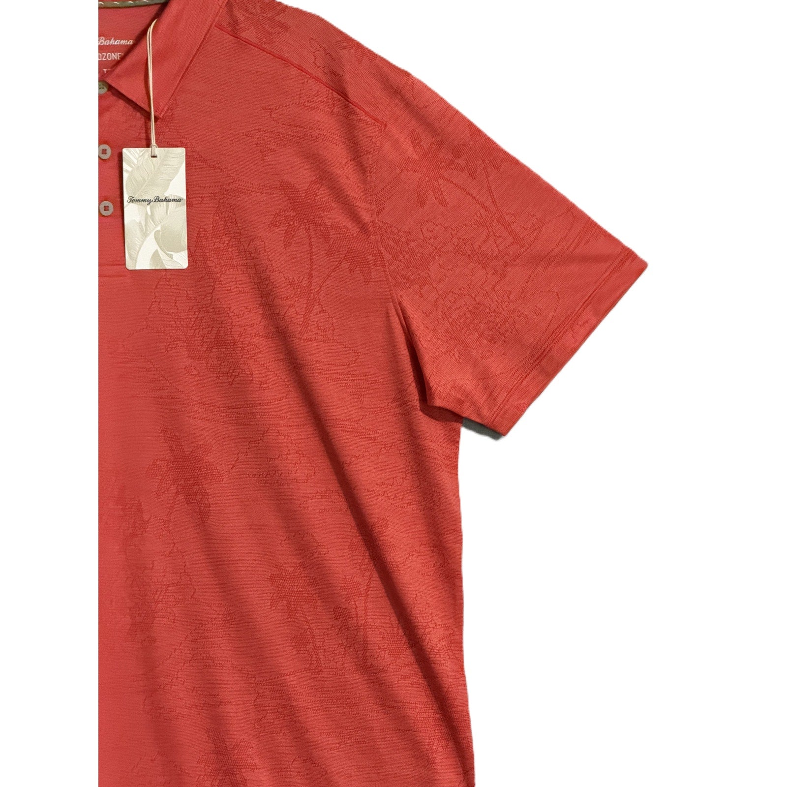 Tommy Bahama Shirt Men's XXL "Palm Coast Isles" Polo Shirt Red Flash