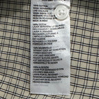 BDG Button-Up Shirt Men's Large Long Sleeve Beige and Black Plaid Check