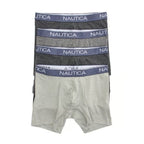 Nautica Men's Large 36-38 Heathers Boxer Briefs 4-Pack Grey 5" Inseam