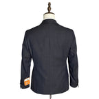 Tallia Suit Jacket Men's 38 Short Wool Blend Stretch Navy Brown Stripe