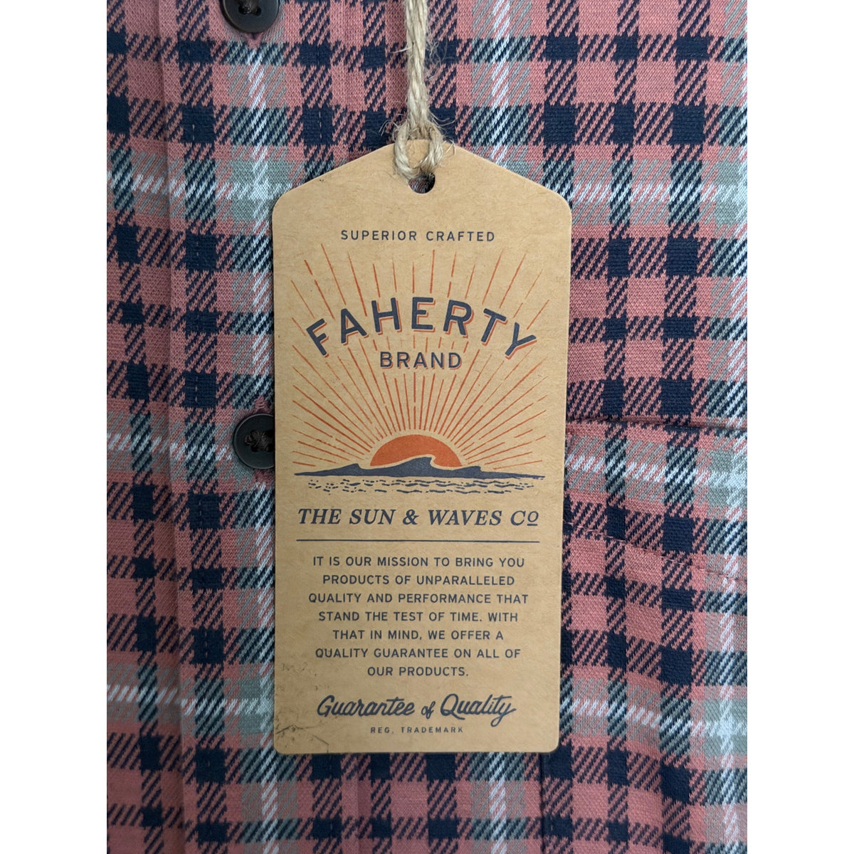 Faherty Coastline Knit Shirt Men's XXL Long Slv Supima Cotton Stretch Plaid