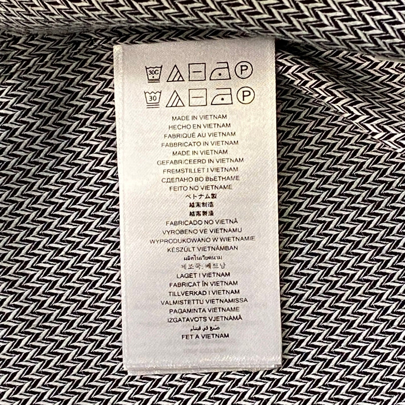 Michael Kors Dress Shirt Men's XXL Button-Down Slim Fit Black/White Geo