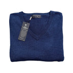 Hart Schaffner Marx Sweater Men's 3XB Big & Tall V-Neck Merino Wool Blue Heather