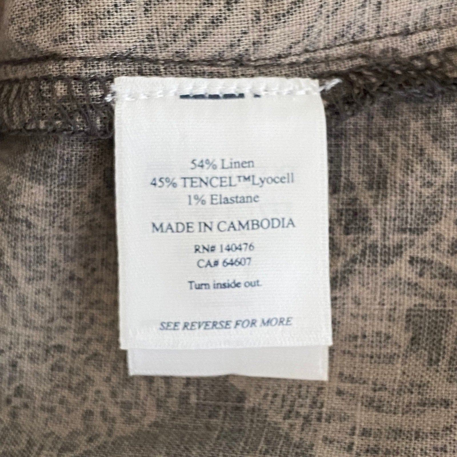 Faherty Camp Shirt Men's Large "The Breeze" Short Sleeve Graphite Rainforest