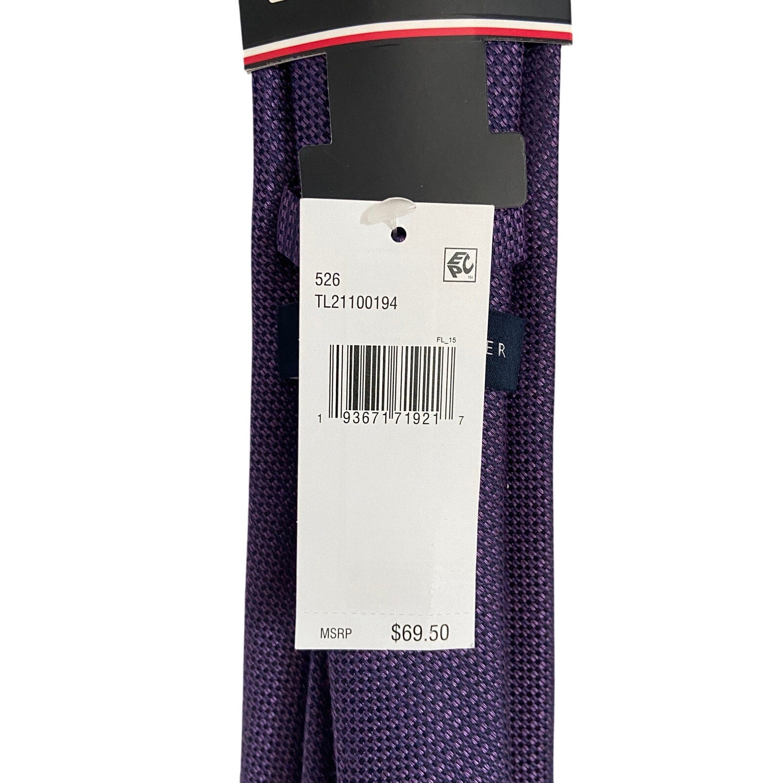 Tommy Hilfiger Men's Tie Juniper Textured Necktie Purple 3" Silk Blend