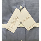 Roundtree & Yorke Shirt Men's 19 36/37 Big & Tall Cotton Dobby Blue Check