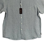 Michael Kors Linen Shirt Men's XXL Slim Fit Short Slv Button-Down Chambray