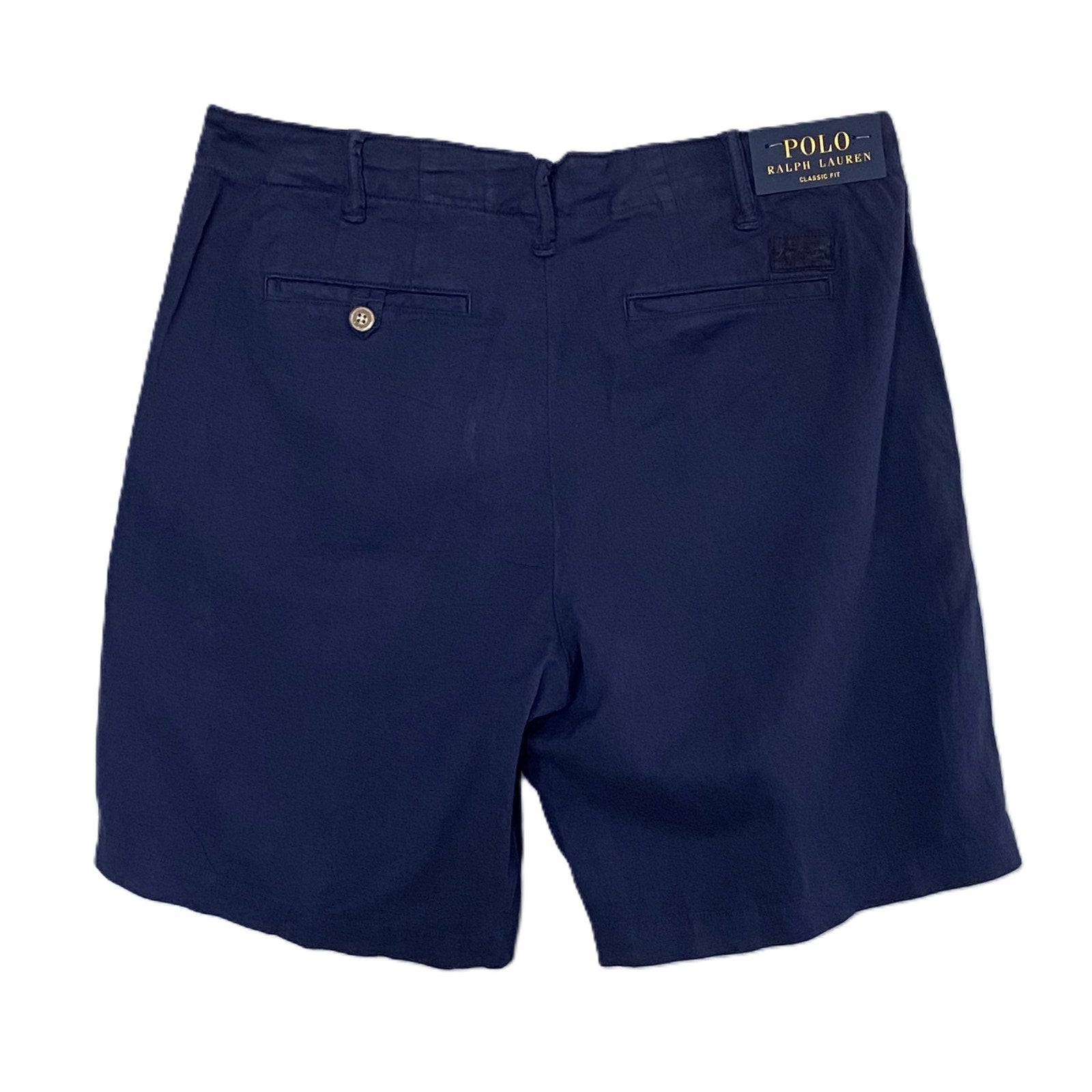 Polo Ralph Lauren Shorts Men's 30W Classic Fit Linen Blend Flat Front Navy