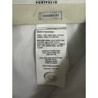 Perry Ellis Portfolio Pants Men's 30"x30" Modern Fit Linen Blend Solid White