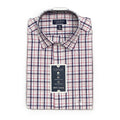 Club Room Dress Shirt Men's 15.5 34/35 Long Sleeve Cotton Plaid White Red Gray