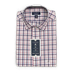 Club Room Dress Shirt Men's 15.5 34/35 Long Sleeve Cotton Plaid White Red Gray