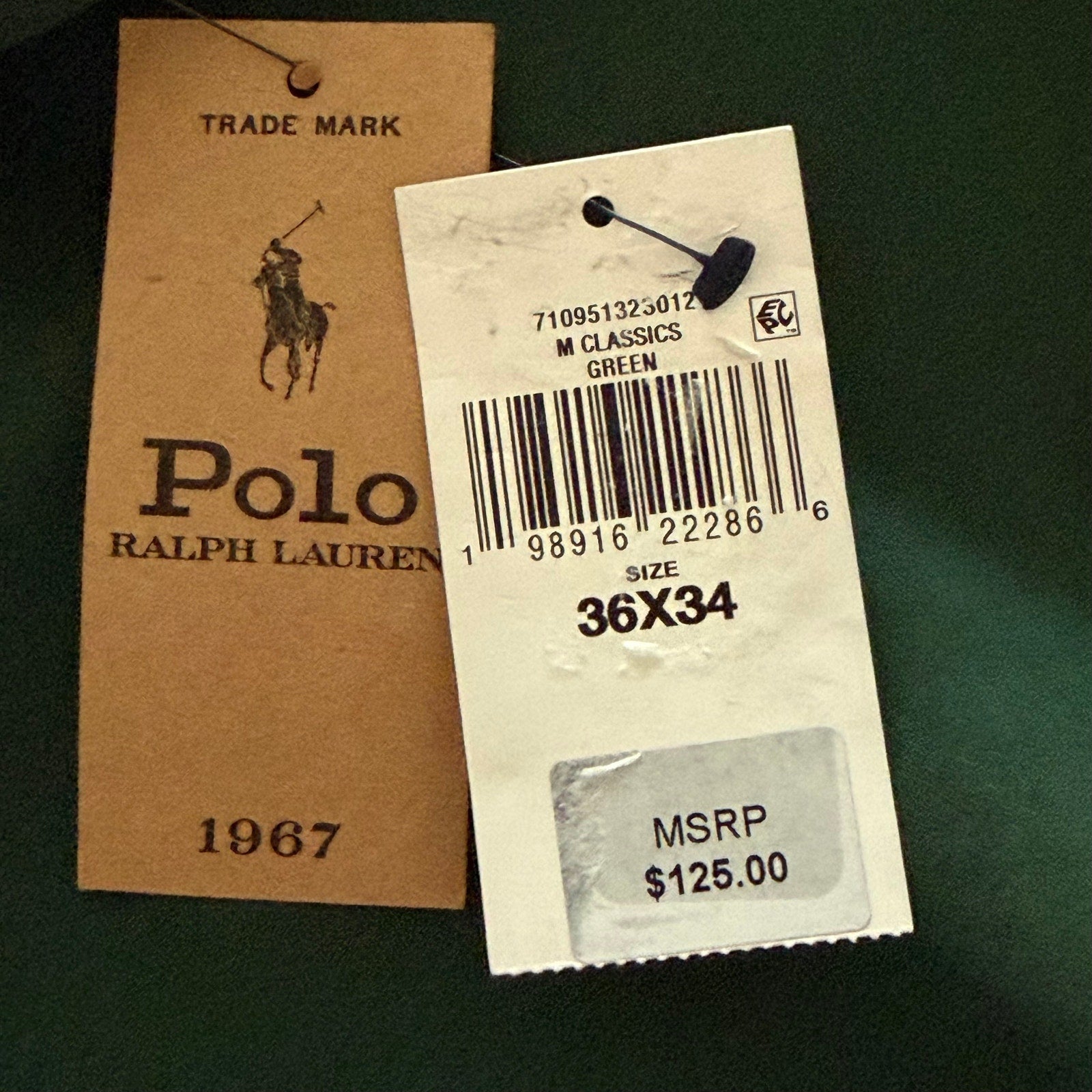 Polo Ralph Lauren Pants Men's 36"x34" Varick Slim Straight 5-Pocket Green