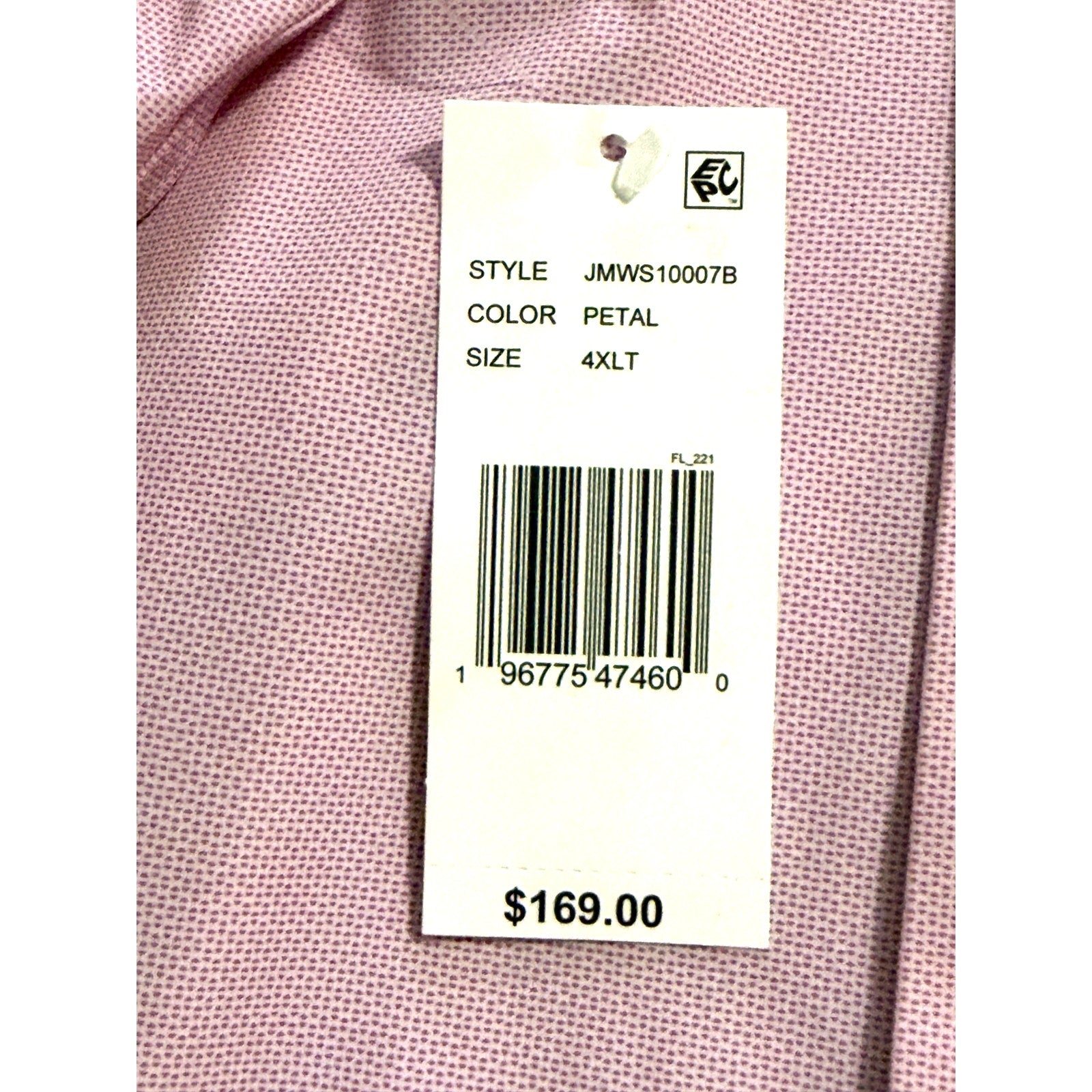 Johnnie-O Dress Shirt Men's 4XLT Big & Tall Short Sleeve Button-Up Pink
