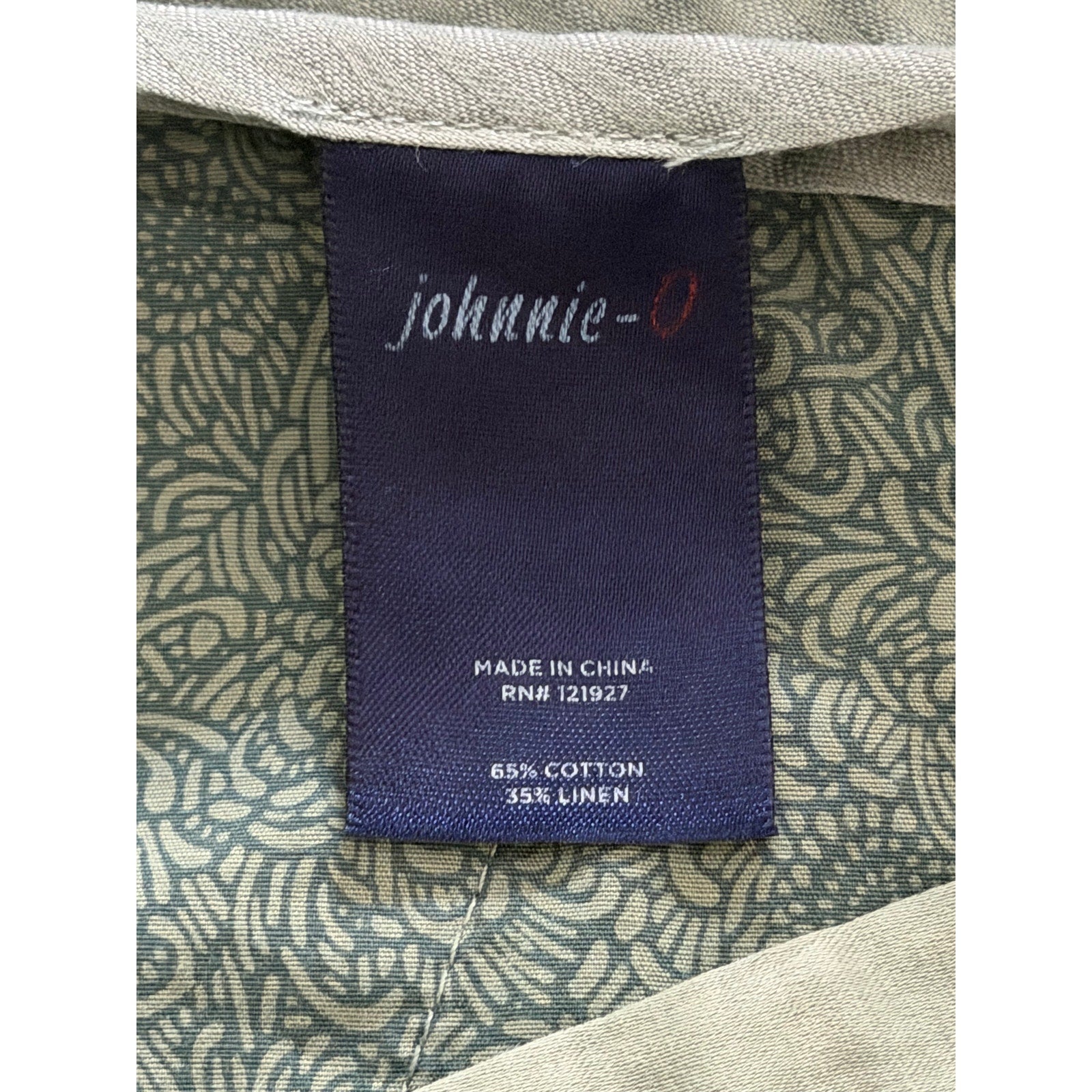 Johnnie-O Shorts Men's 32W Cotton Linen Blend Flat Front Blue Surf