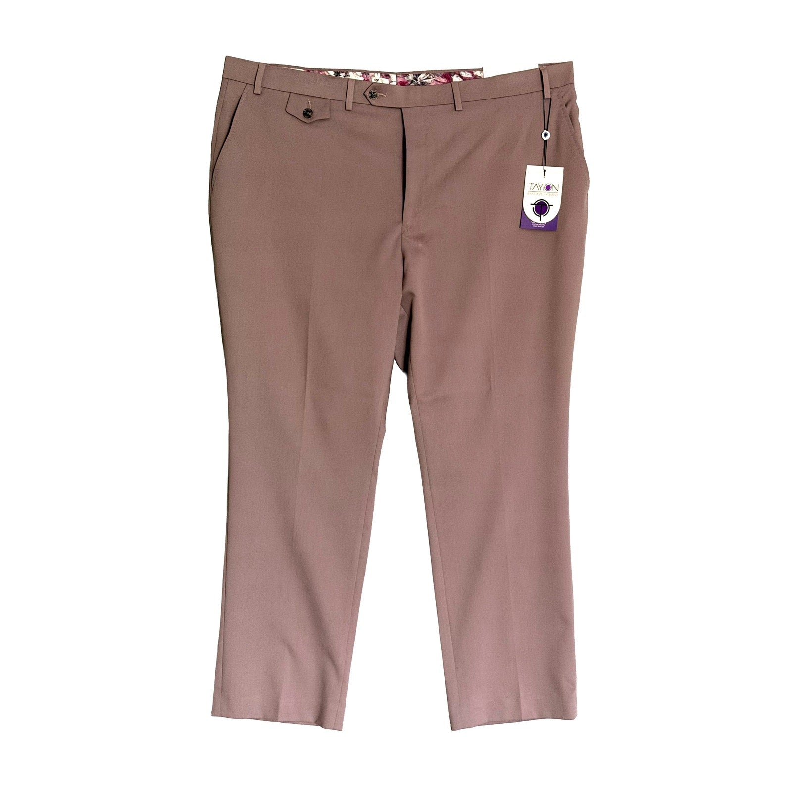 Tayion Dress Pants Men's 42"x30" Awonder Flat Front Stretch Mauve