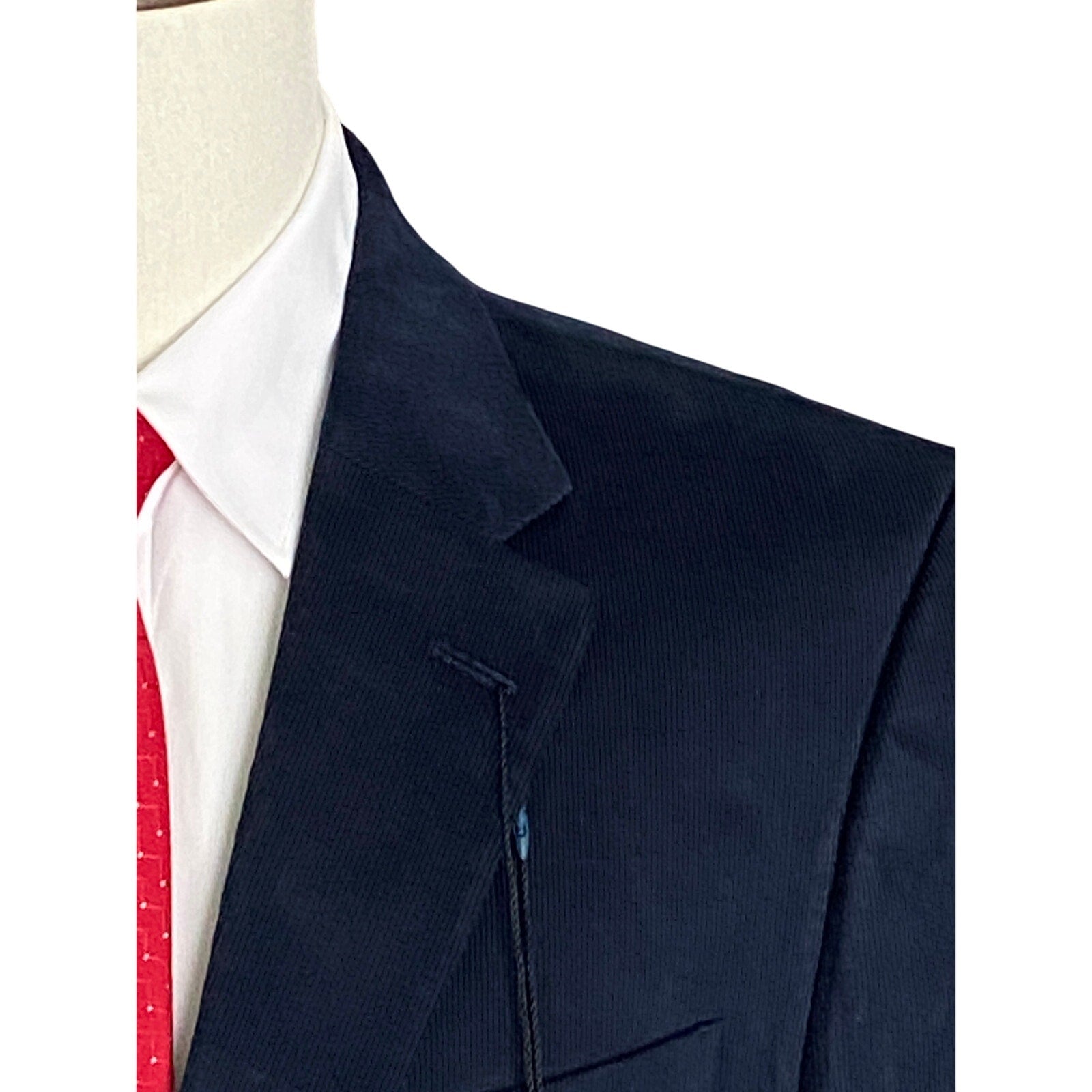 Nautica Sport Coat Men's 42 Regular Corduroy Modern Fit Stretch Dark Blue