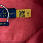 Polo Ralph Lauren Shirt Men's Small Classic Fit Short Slv Linen Blend Red