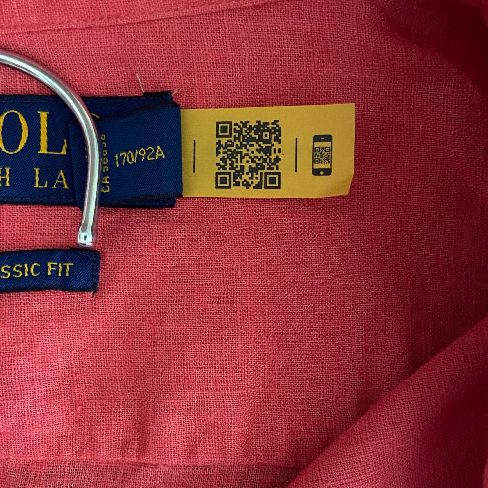 Polo Ralph Lauren Shirt Men's Small Classic Fit Short Slv Linen Blend Red