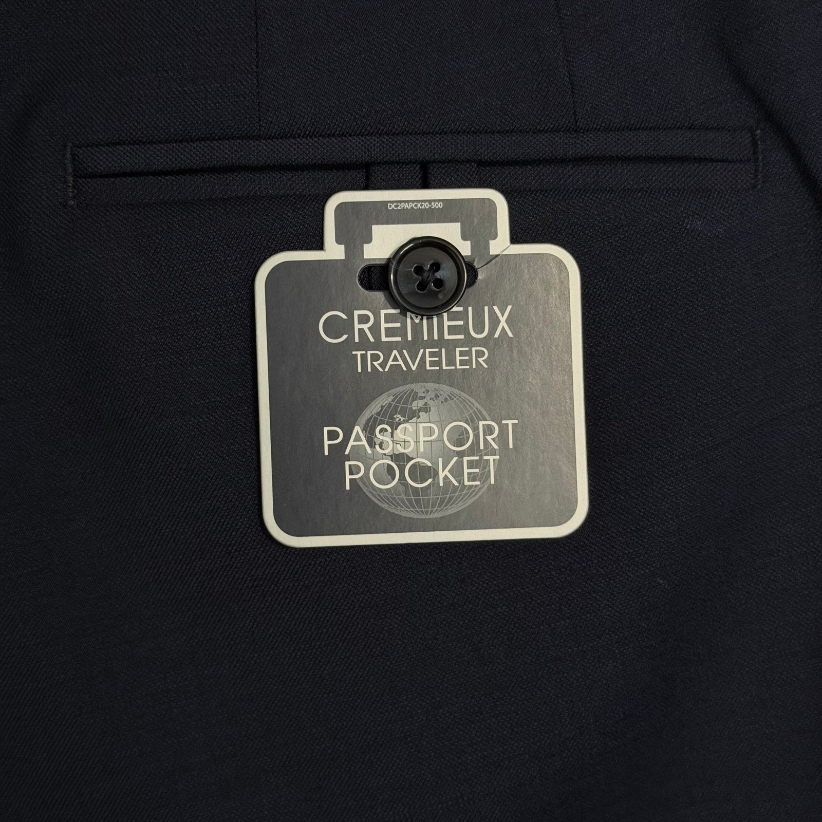 Daniel Cremieux Dress Pant Men's 46L Traveler Raw Hem Comfort Waist Navy