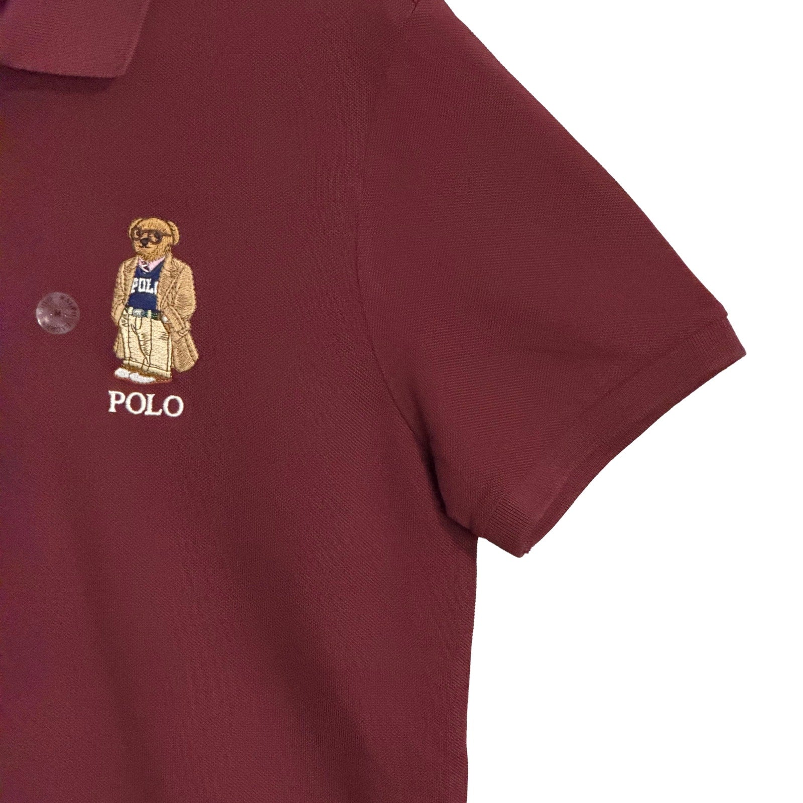 Polo Ralph Lauren Polo Shirt Men's Medium Polo Bear Custom Slim Fit Red