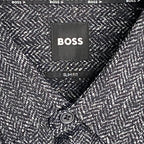 Boss Performance Shirt Men's XXL Slim Fit Long Slv Black/White Herringbone