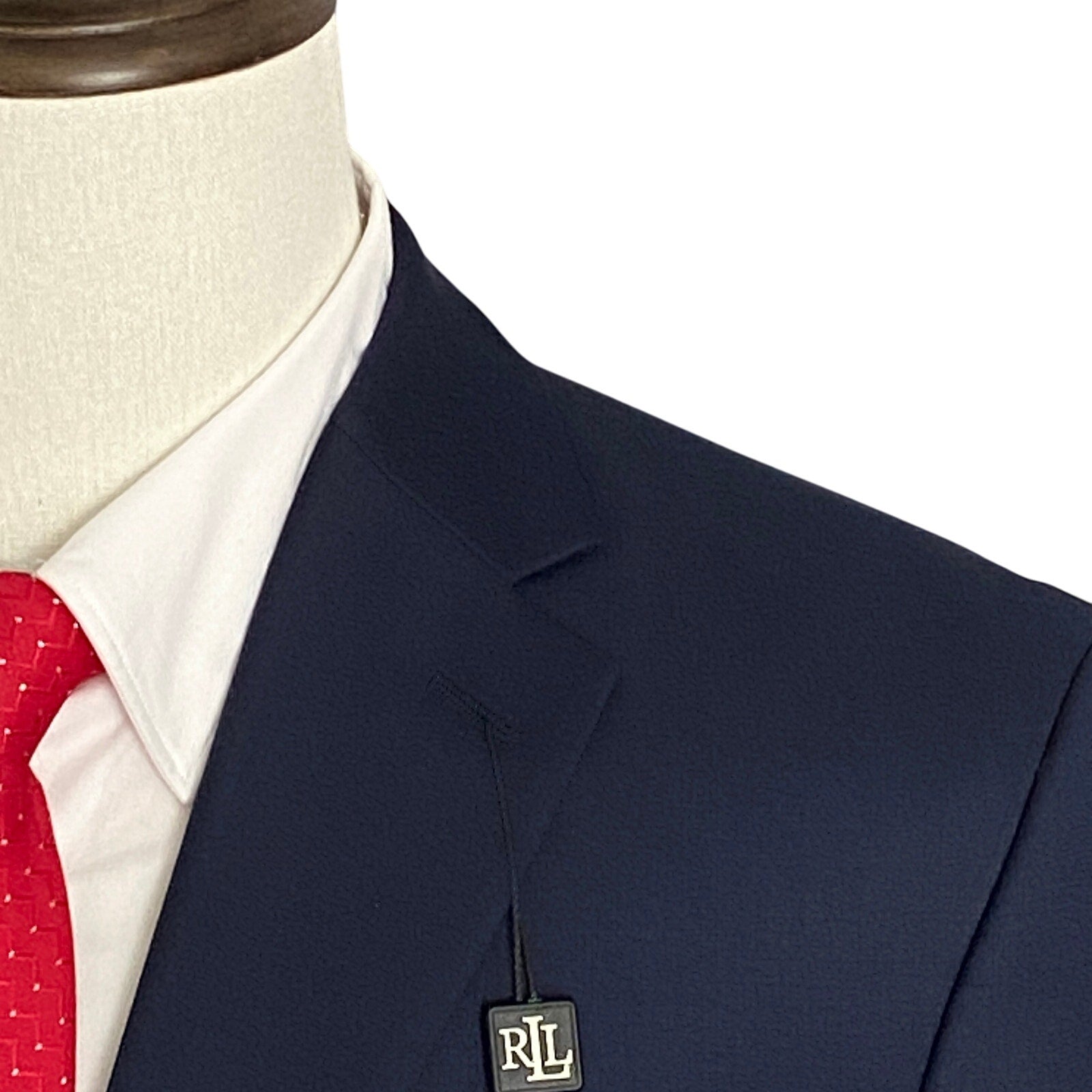 Lauren Ralph Lauren Suit Jacket Men's 40 Short Classic Fit Navy Blue Wool