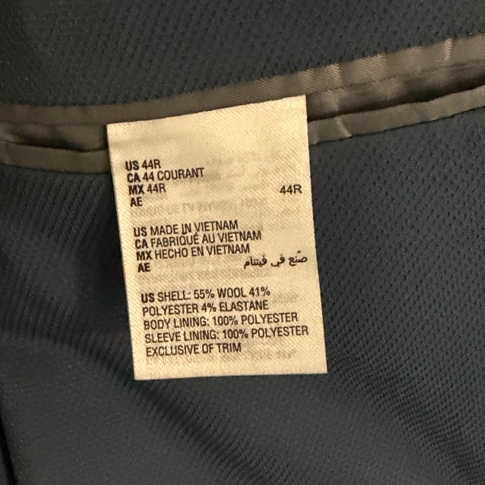 Bar III Suit Jacket Men's 44 Regular Slim Fit Wool Blend Stretch Light Blue