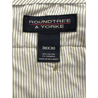 Roundtree & Yorke Pant Men's 38x30 Classic Fit Corduroy Pleated Cuffs Khaki