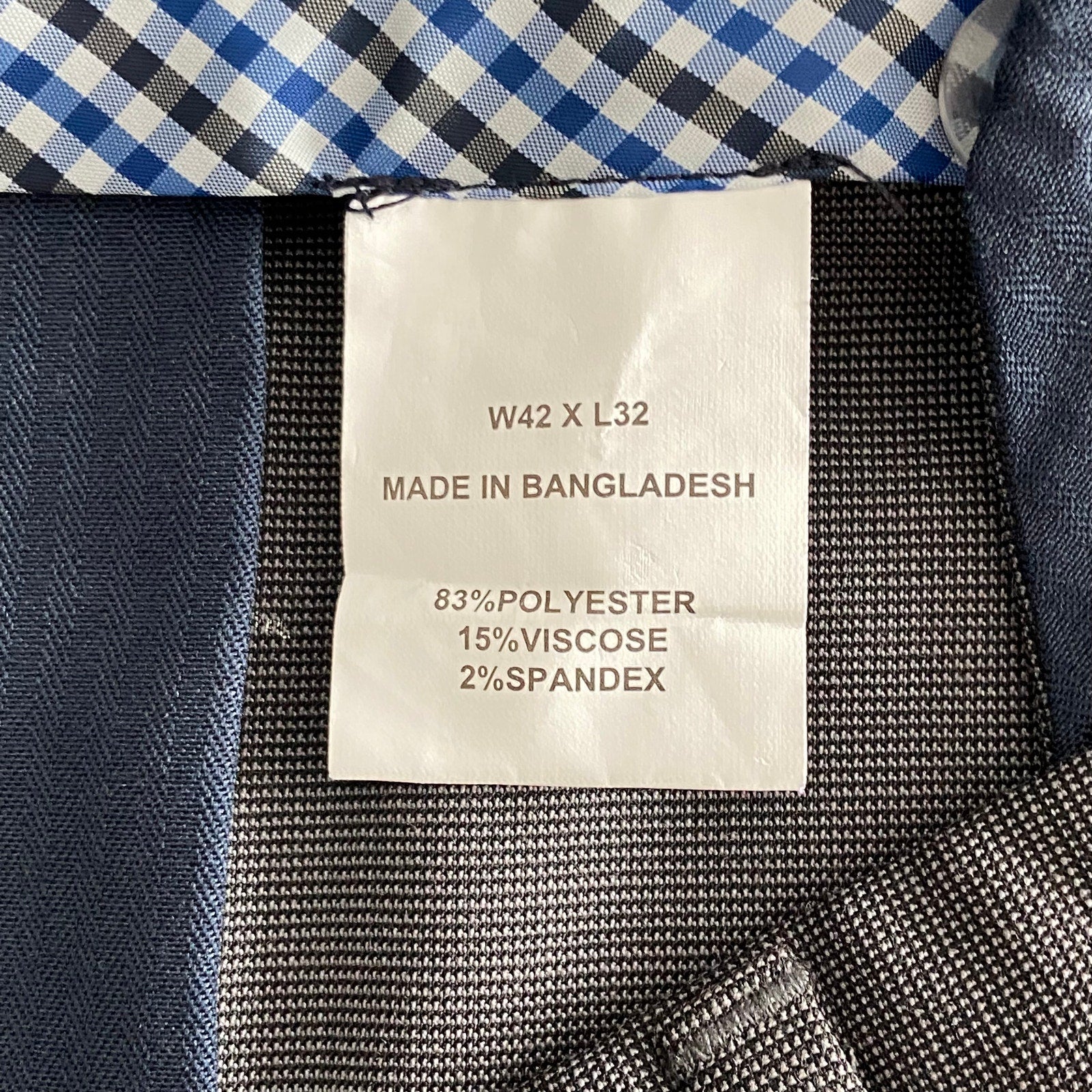 Nautica Ceylon Dress Pant Men's 42x32 Flat Front Active Stretch Dark Grey