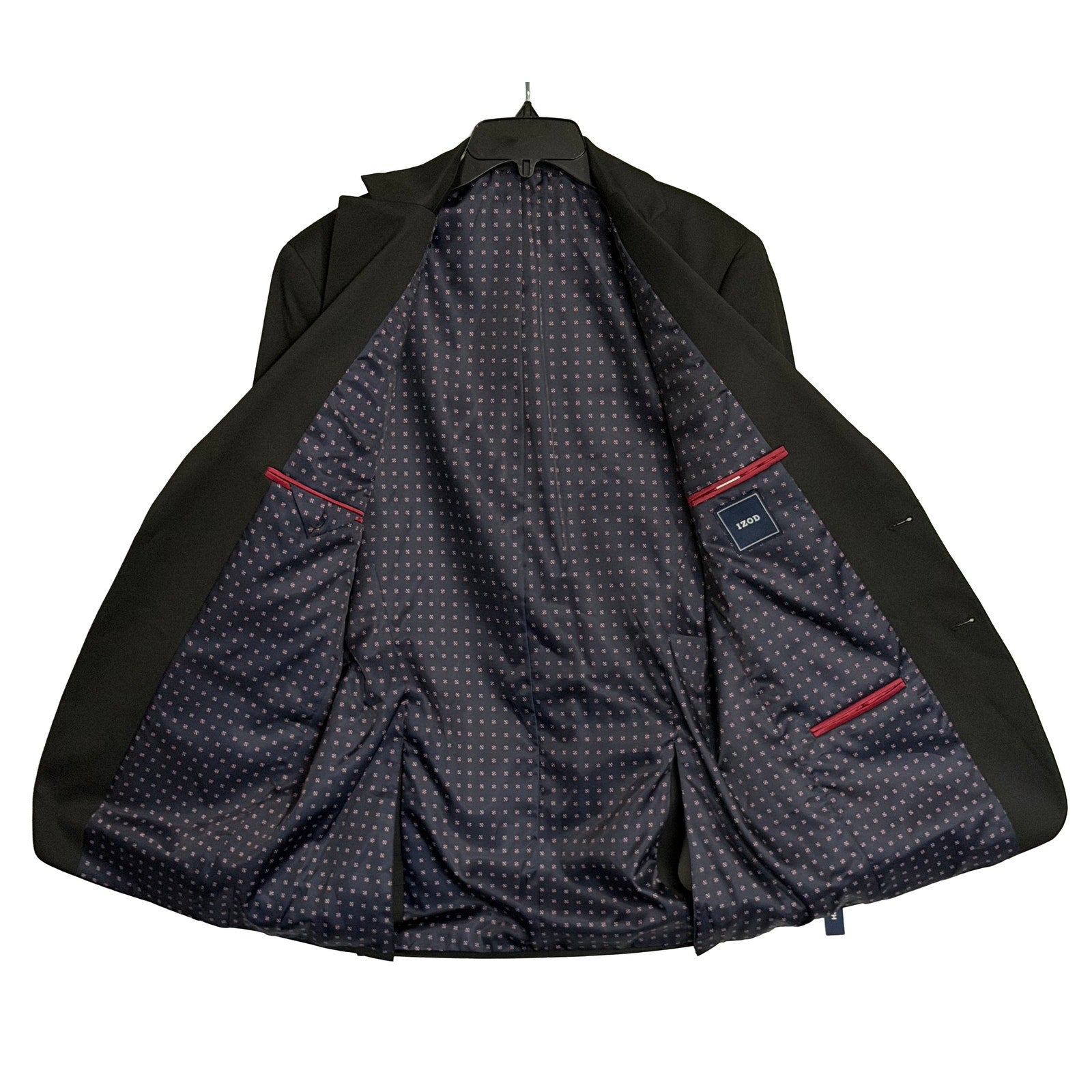 IZOD Suit Coat Men's 38 Long Suit Jacket Isaac Stretch Solid Black