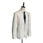 Bar III Suit Jacket Men's 46 Long Slim Fit Linen Cotton Blend White