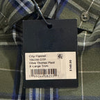 Mizzen+Main Men's XL Trim Fit City Flannel Twill Shirt Olive Thomas Plaid