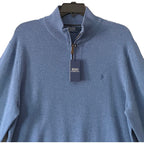 Polo Ralph Lauren Men's XXL Quarter-Zip Wool Sweater Italian Yarn Blue