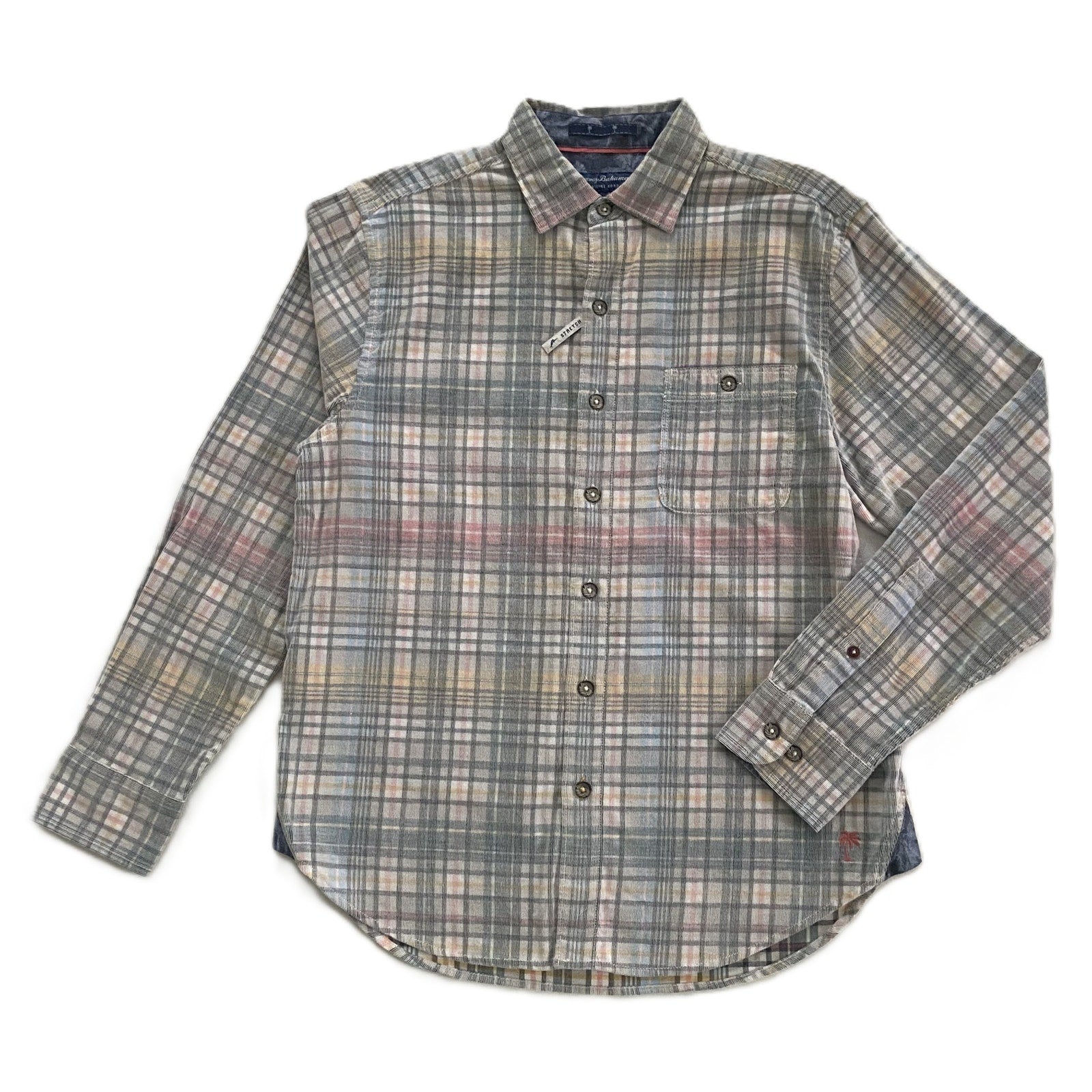 Tommy Bahama Casual Shirt Men's Small Coastline Cord Check Featherstone