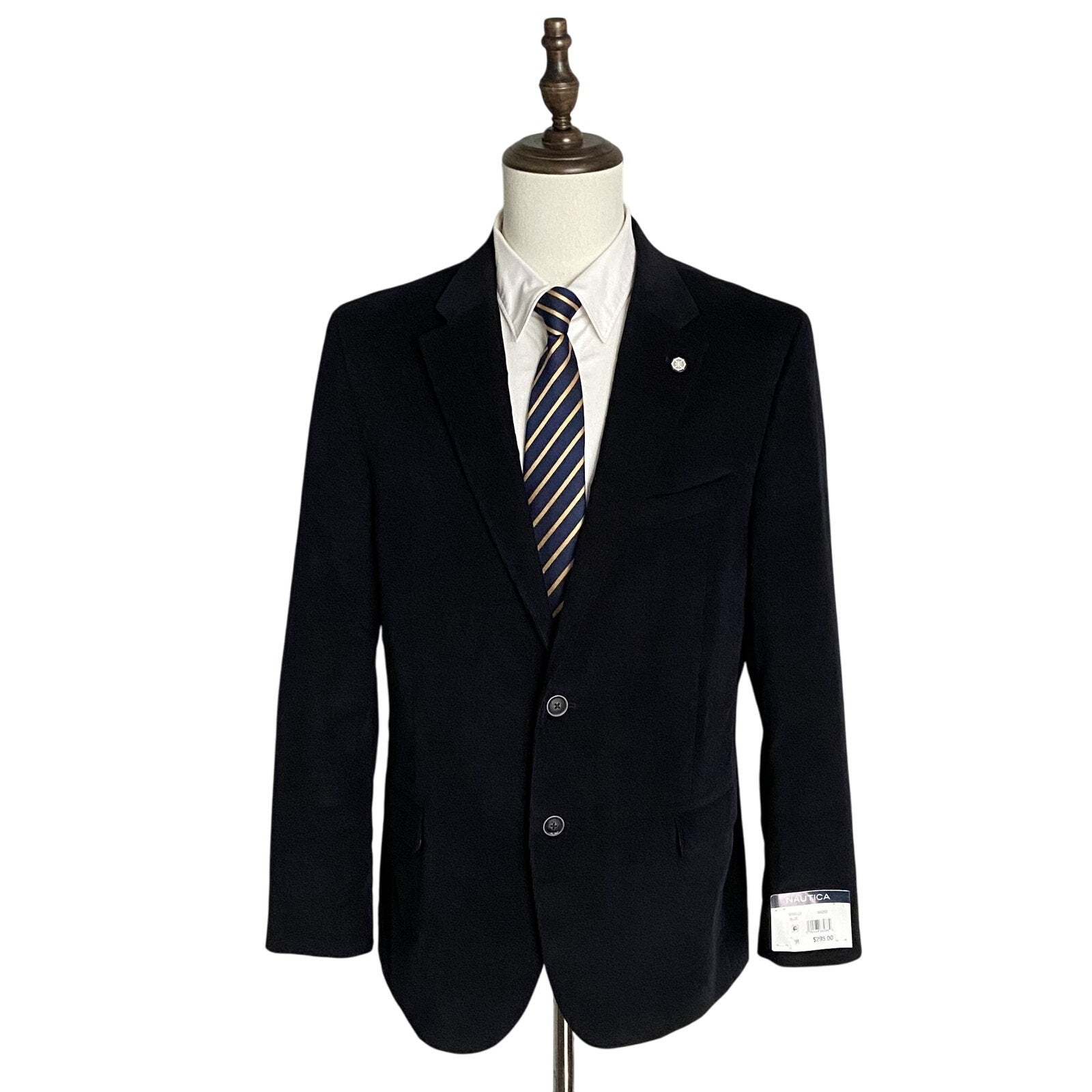 Nautica Sport Coat Men's 44 Regular Brielle Corduroy Dark Blue