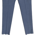 Armani Exchange Dress Pant Men's 30W Flat Front Raw Hem Stretch Wool Blue