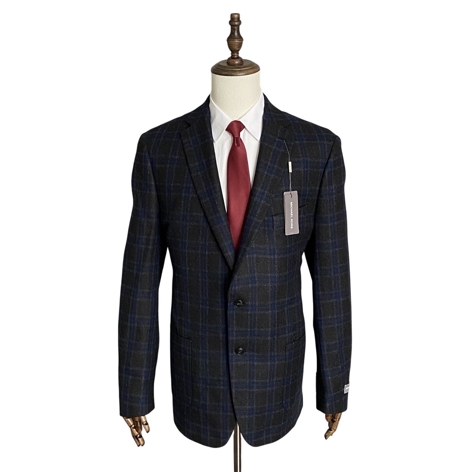 Michael Kors Sport Coat Men's 44 Reg Classic Fit Wool Blend Charcoal/Navy NEW