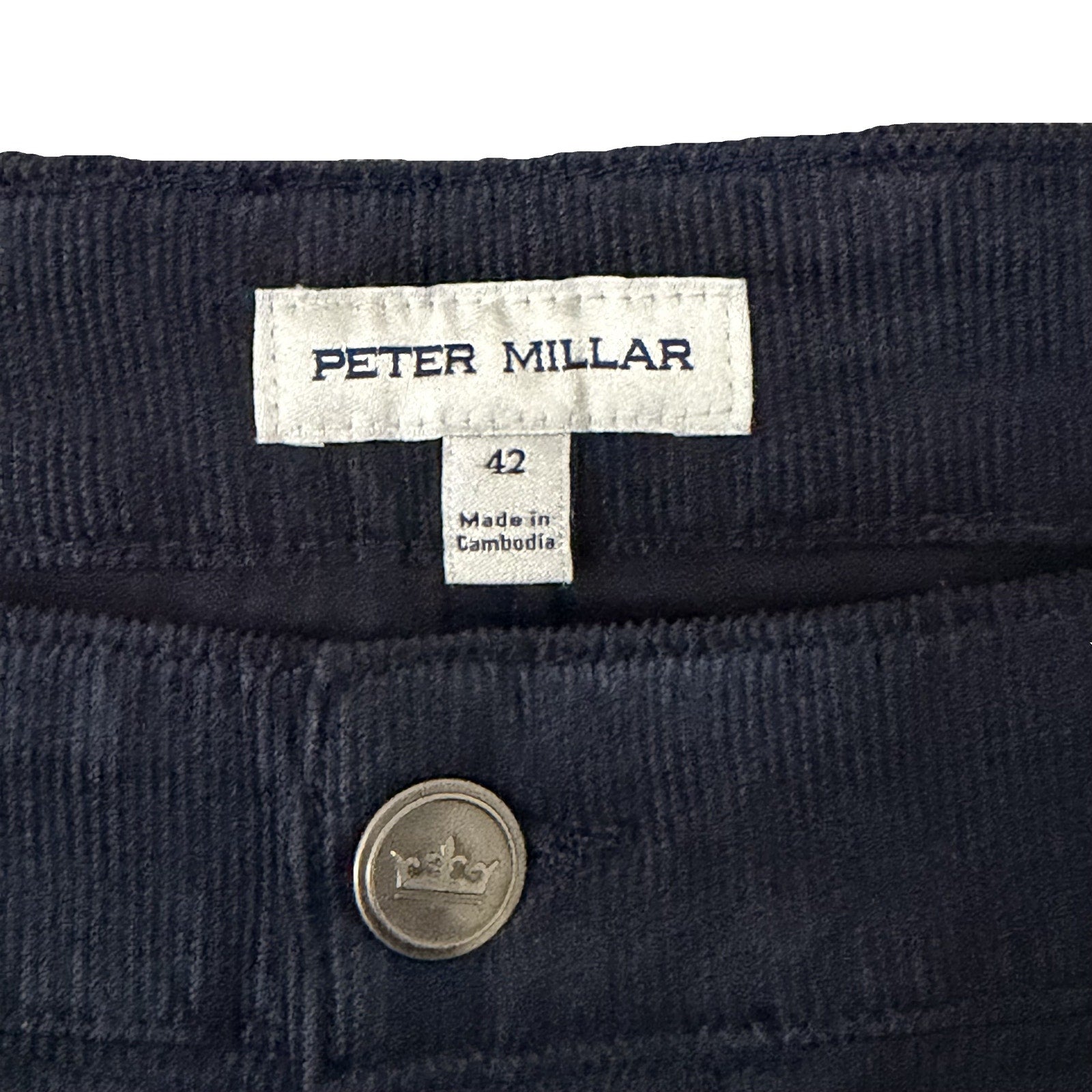 Peter Millar Corduroy Pants Men's 42"x34" Classic Fit 5-Pocket Dark Navy