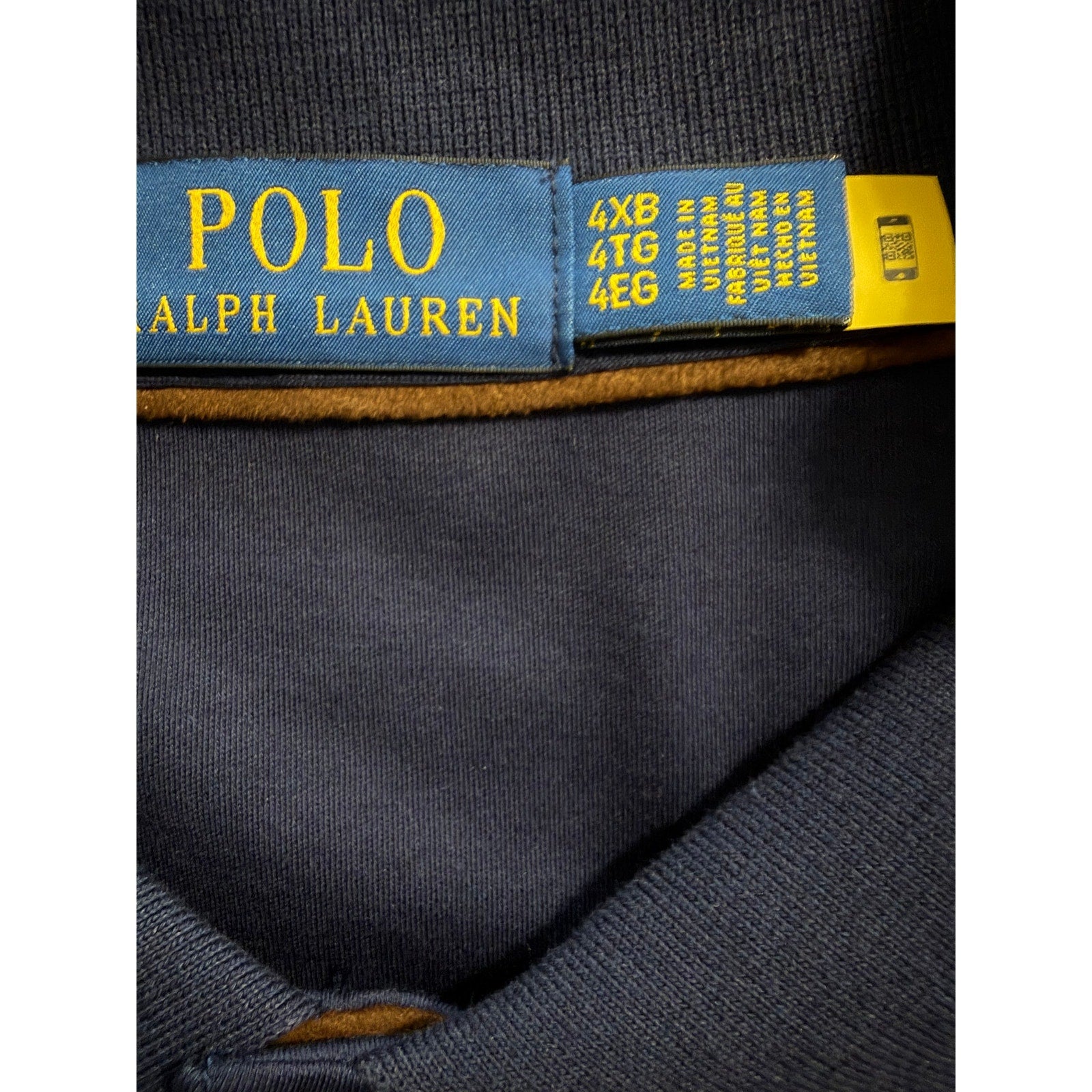 Polo Ralph Lauren Shirt Men's 4XB Long Sleeve Cotton Polo Navy Blue