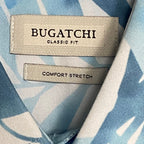 Bugatchi Shirt Men's Large Classic Fit Button-Up Short Sleeve Blue Floral