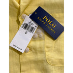 Polo Ralph Lauren Shirt Men's Small Classic Fit Short Slv Linen Blend Yellow
