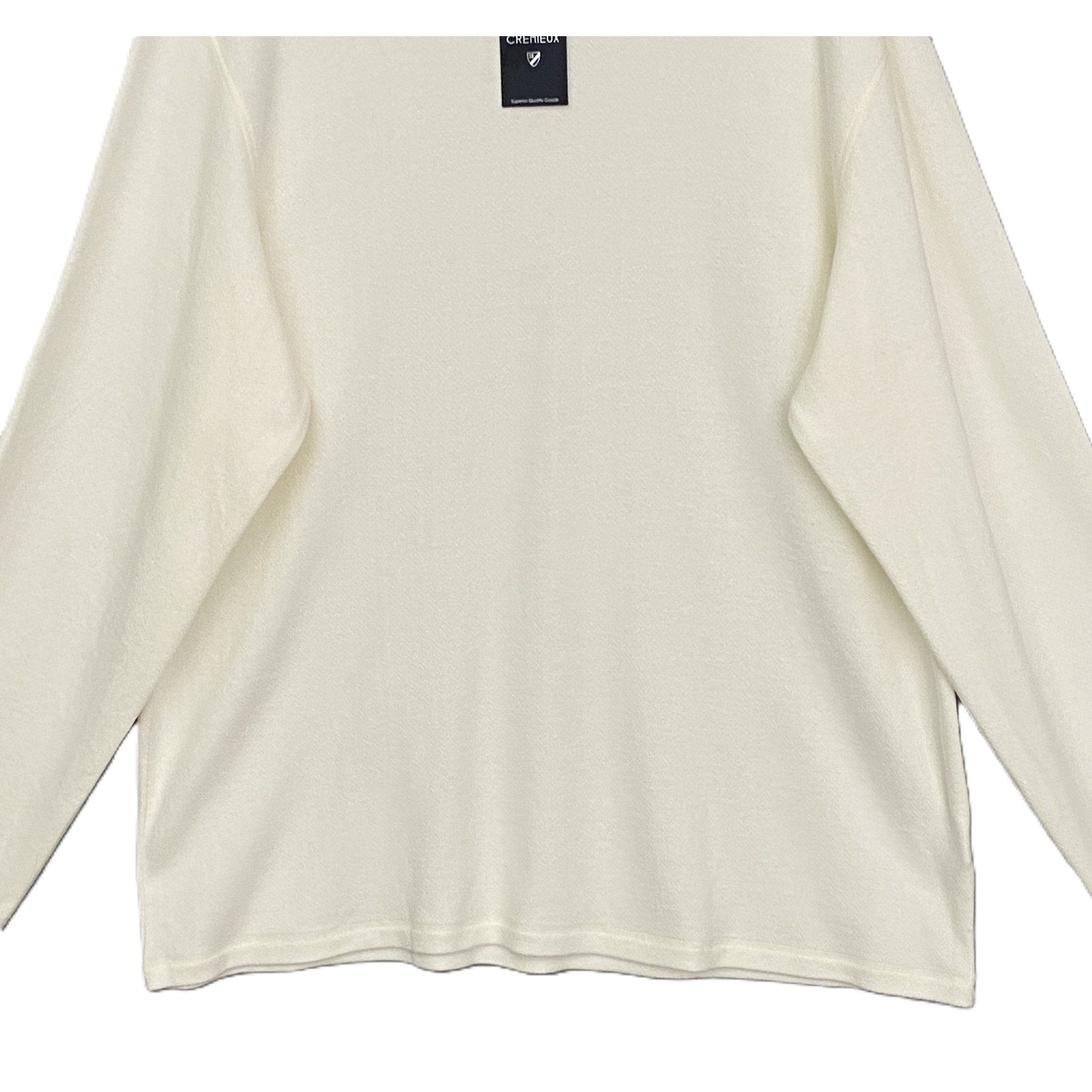 Daniel Cremieux Mne's XXL Long Sleeve Crew Neck T-Shirt Solid Cream