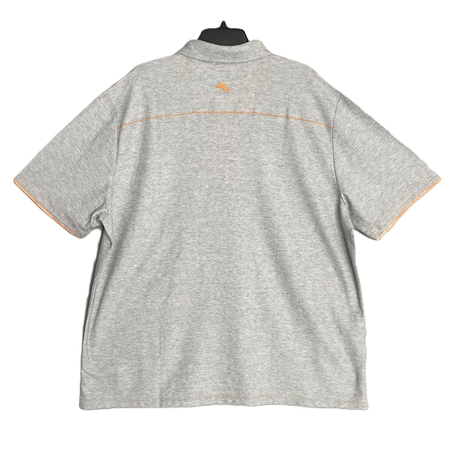 Tommy Bahama Polo Shirt Men's Large Island Zone Pima Cotton Gray Heather