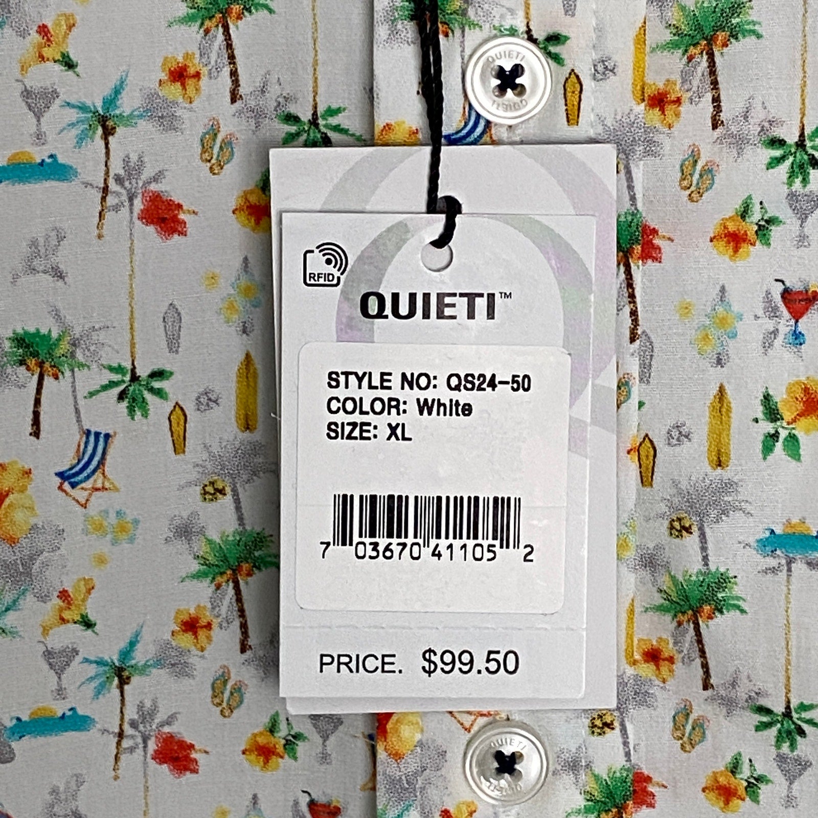 Quieti Shirt Men's XL Short Sleeve Button-Down Shirt Beach Theme Print