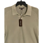 Michael Kors Polo Shirt Men's Large Short Sleeve Knit Cotton Dusty Sage
