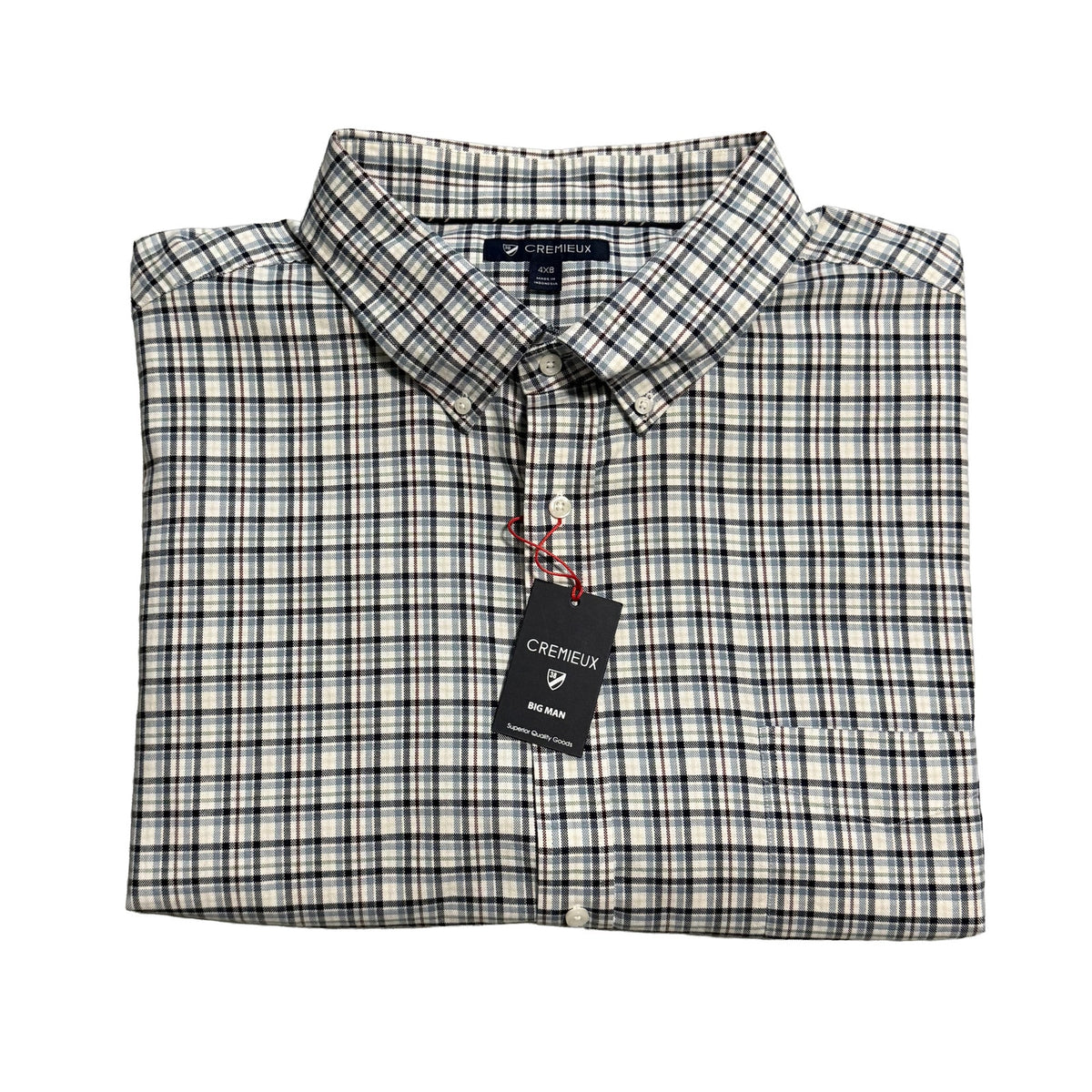 Daniel Cremieux Dress Shirt Men's 4XB Big & Tall Button-Down Stretch Check NWT