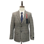 Tommy Hilfiger Men's 36 Regular Suit Jacket Modern Fit Wool Grey Camel Plaid